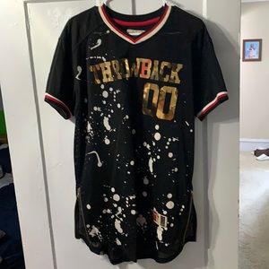Large throwback paint splattered jersey